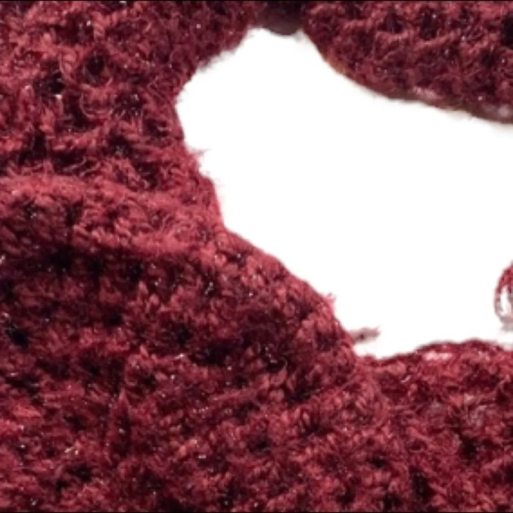 Burgundy 2 Piece Scarf Beanie French Beret Knit With Silver Shimmer Matching Set